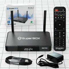 SuperBox Pro Smart Streaming Box Google Assistant 7-Day Playback H.265 4K HDR M