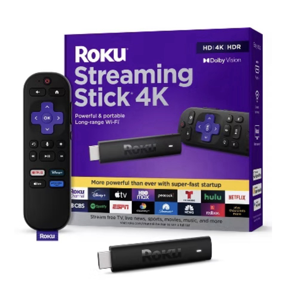 Roku Streaming Stick 4K Device 4K HDR Dolby Vision Voice Remote – 3820RW