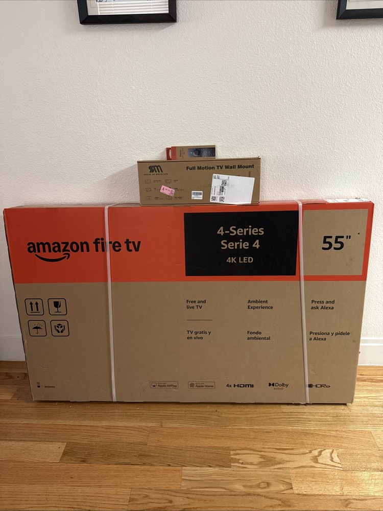 55” Amazon Fire TV, FireTV Alexa Voice Remote AND Wall Mount — ALL NEW IN BOX