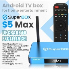 NEW SuperBox S5 MAX Android 12.0 WiFi 6 Voice Command 4GB DDR 6K Streaming Media