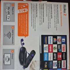 Roku 2 Model 2720X Streaming Box with Power Cord, Remote & HDMI cable & Box