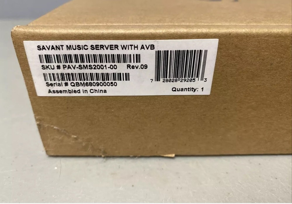 NIB Savant PAV-SMS2001-00 Streaming Music Server Rev:14 Brand New Sealed In Box