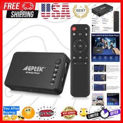 Updated 4K@30hz HDMI TV Media Player with HDMI/AV/VGA Output, Digital MP4 Pla…