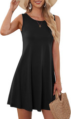 Women’S Casual Swing Simple T-Shirt Loose Dress