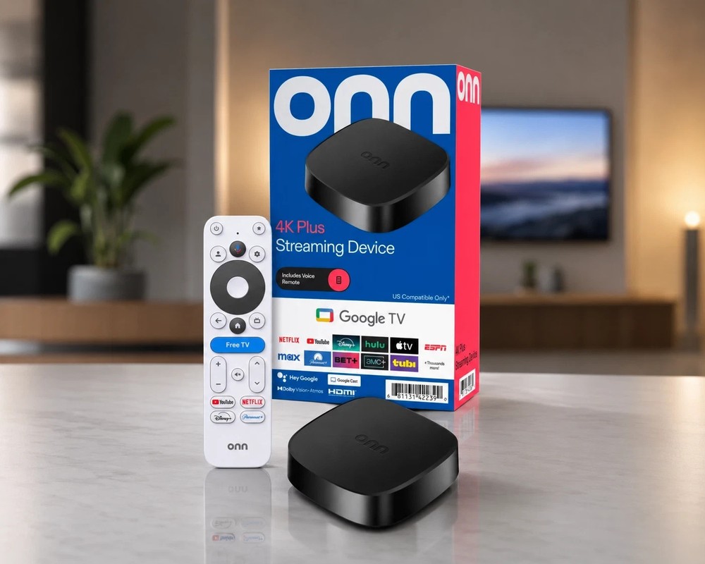 ONN 4K PLUS STREAMING BOX – GOOGLE TV – ULTRA FAST – 16GB Storage – 2 GB Ram