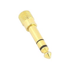 Audio 6.35mm Male to 3.5mm Female Headphone Stereo Jack Adapter Gold Tone
