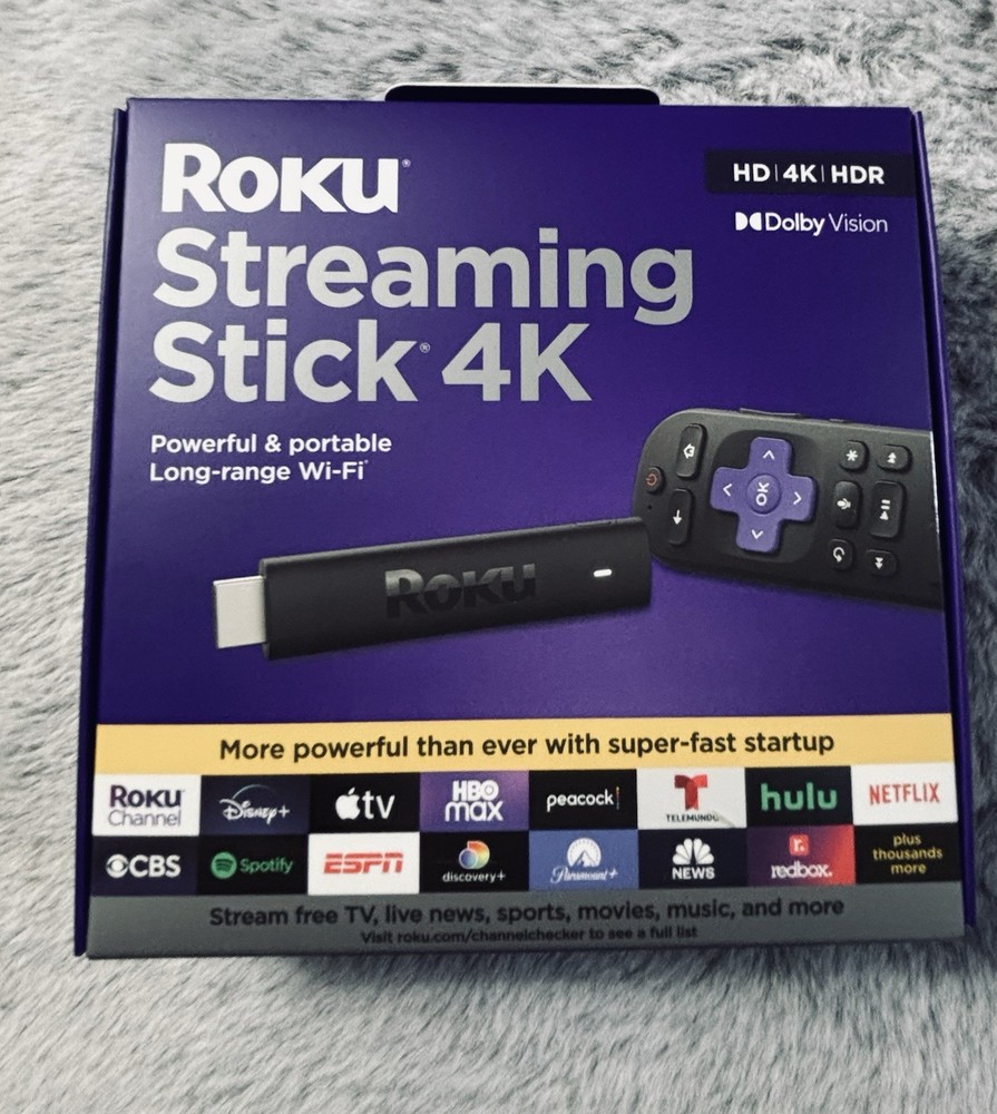 Roku Streaming Stick 4K Voice Remote Dolby Vision HDR Long-range Wi-Fi HDMI