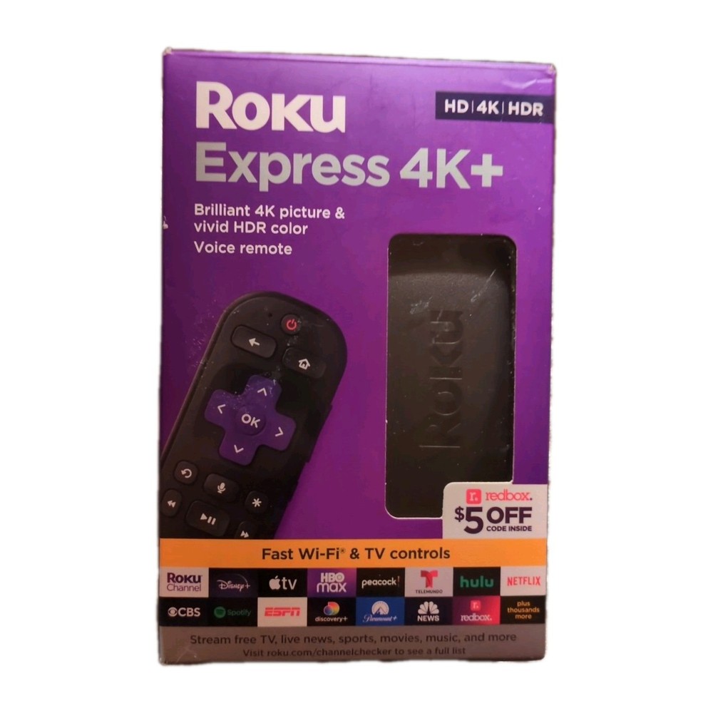 Roku Express 4K+ | Roku Streaming Device 4K/HDR with Voice Remote