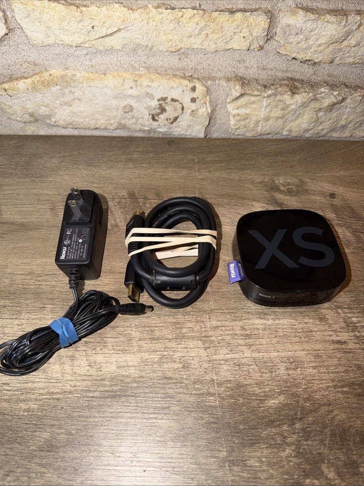 Roku 2 XS 3100x Streaming Player Bundle, NO Remote. AC Adapter Tested + Cords!