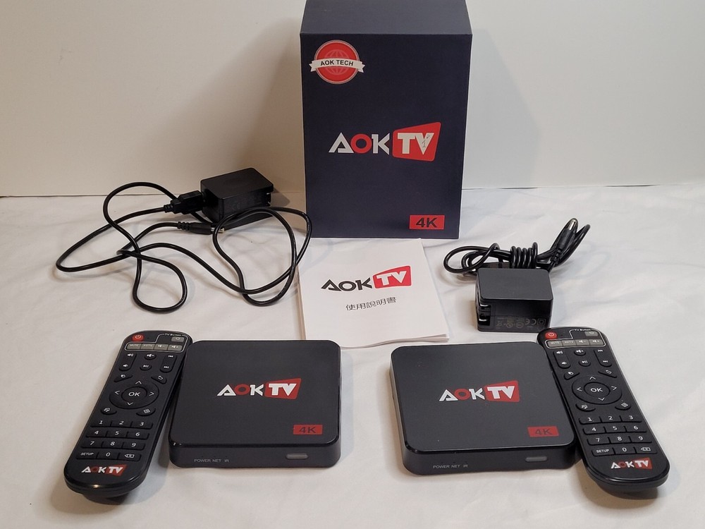 Pair of AOK TV 4k box android 16G eMMC 1G DDR3 with remotes