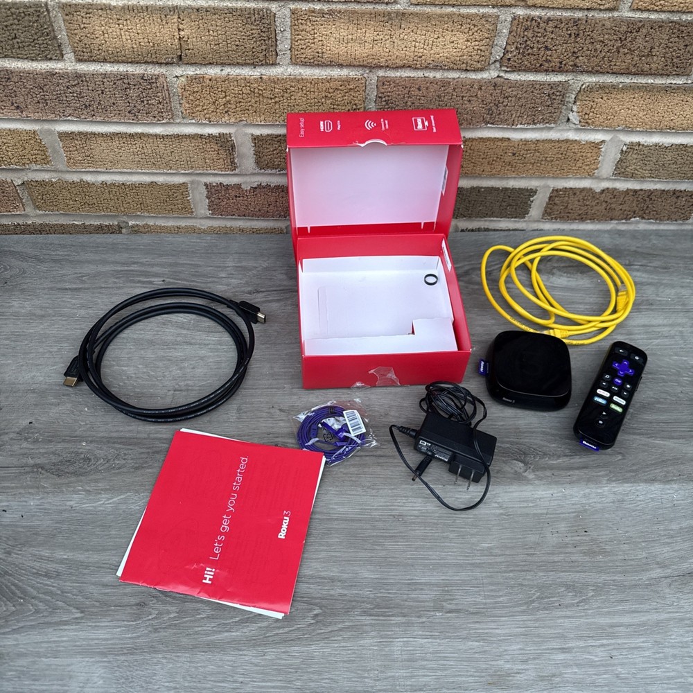 Roku 3 Model 4200X Media Player w/ Remote, Power supply – Used, tested, working