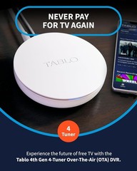 Tablo 4th Gen, 4-Tuner 128GB Over-the-Air DVR & Streaming Player – White (Used)