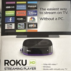 Roku HD Streaming Player Wireless 720p Black Purple Media Streamer
