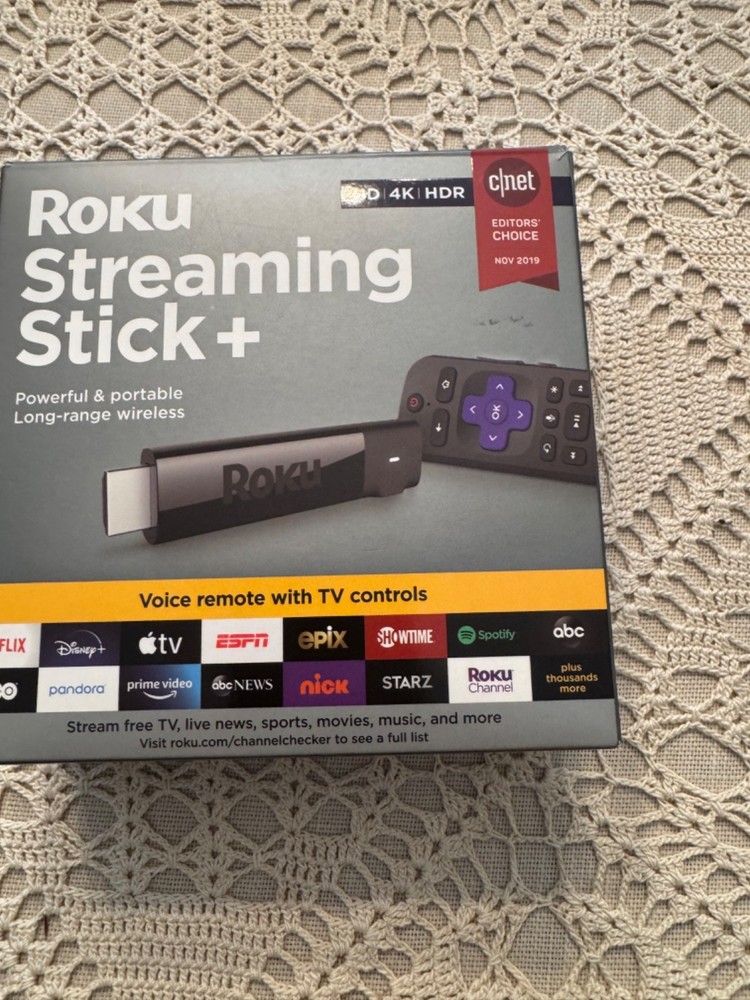 Roku Streaming Stick+ 3810R 4K Streaming Media Player with Voice Remote (Sealed)
