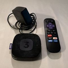 Roku 3 4200X Media Streaming Box 1080p Wi-Fi HDMI w/ Remote & Power Adapter