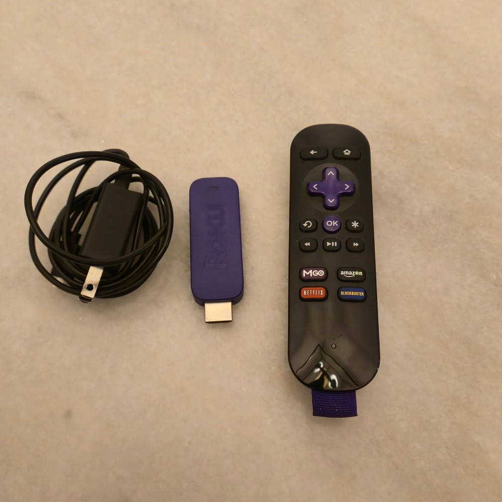 Roku 3500R 2000+ Channels Media Streaming Stick w/ RC12 Remote Control & Adapter