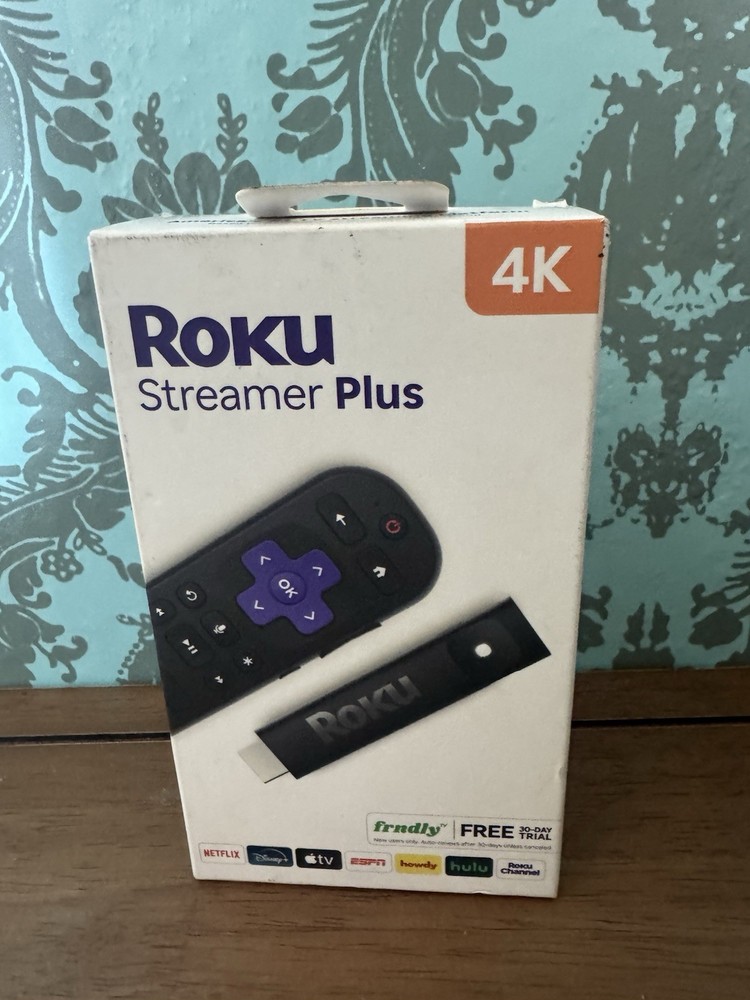 Roku Streamer Plus Streaming Device, 4K UHD with HDR, Voice Remote, TV-Powered,