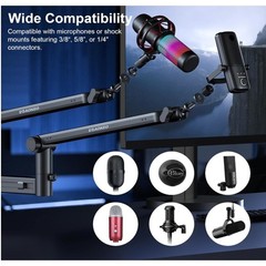 Aokeo AK-58 Low Profile Boom Arm Mic Stand Podcast Streaming Gaming