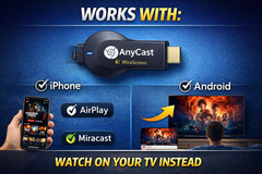 Wireless HDMI Display Dongle 1080P Screen Mirror for iPhone Android TV AirPlay M