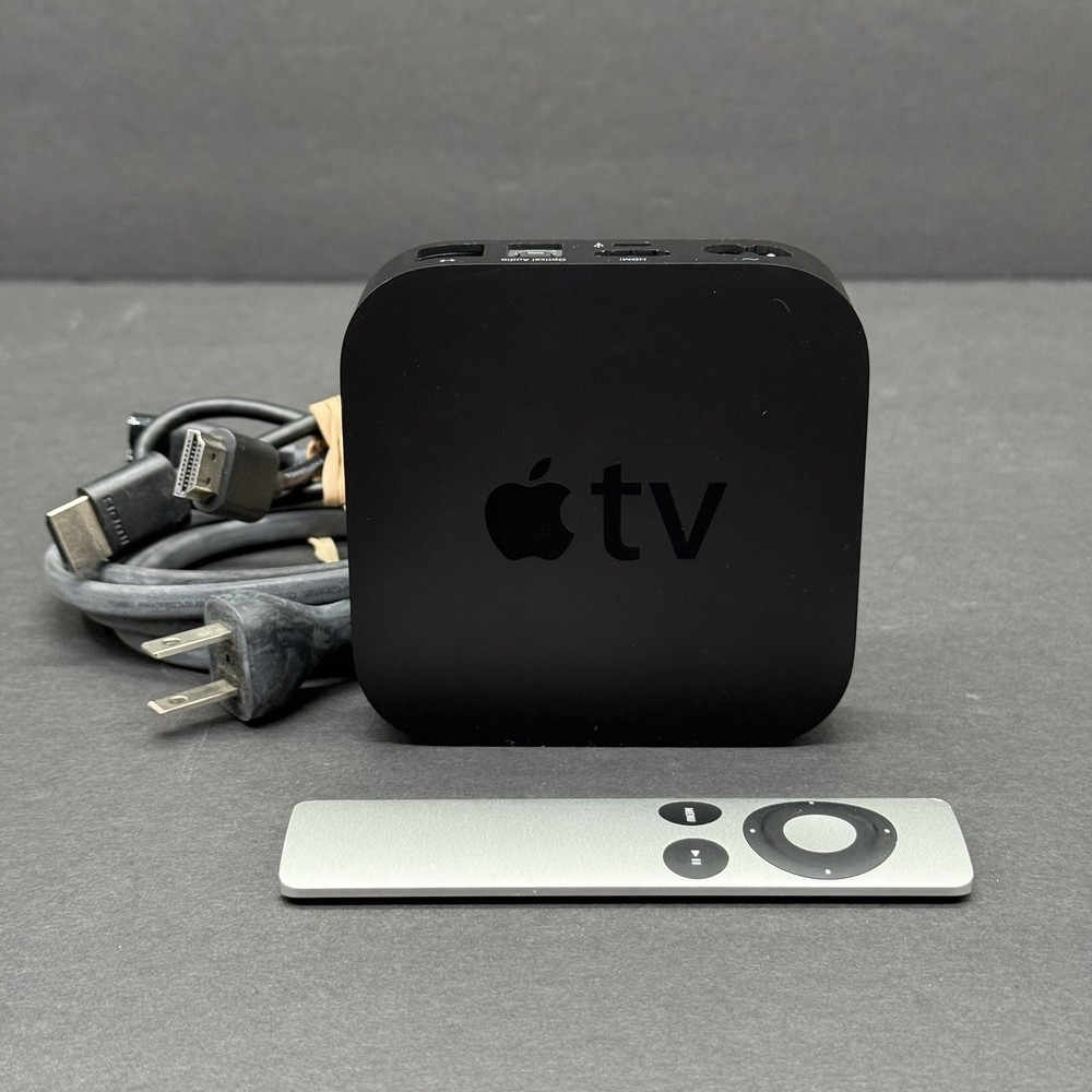 Apple TV 3rd Gen A1469 Streams 1080p Power Cable HDMI Remote All Tested