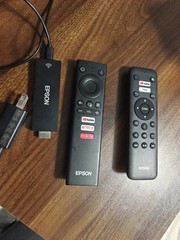 Epson ELPAP12 Wireless Streaming Media Player 4K Android TV STI6110B + 2 Remotes