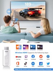 Wireless HDMI Display Dongle Adapter, iShare iOS 6.44*2.42*1.17cm, White