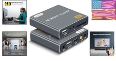 4K Ultra HD Digital Media Player, TV MP4 Video Player, Mini Digital Signage H…