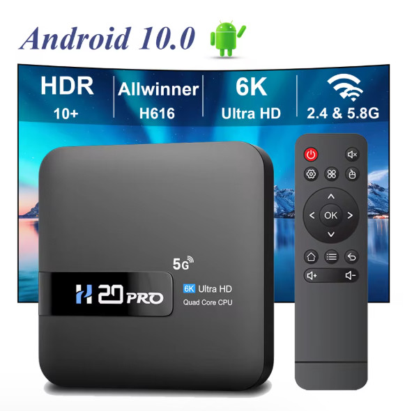TOPSION H20PRO Smart TV Box Android 14.0 With Voice Assistant 2.4&5G Wifi 4K