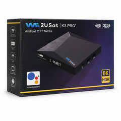 WE2USAT K3 Pro+ 6K HDR Android TV Box 4GB RAM 32GB ROM Wi-Fi 6 Bluetooth Remote