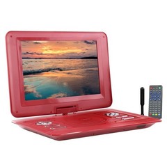It’s a compact entertainment device with a swivel screen, built-in controls, and