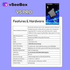 vSeeBox V5 Pro Version Voice Control Android TV Box, Authorized Distributor