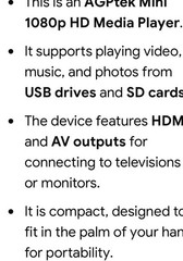 Ultra Compact 1080p HDMI Media Player – Versatile Formats & Easy File Management