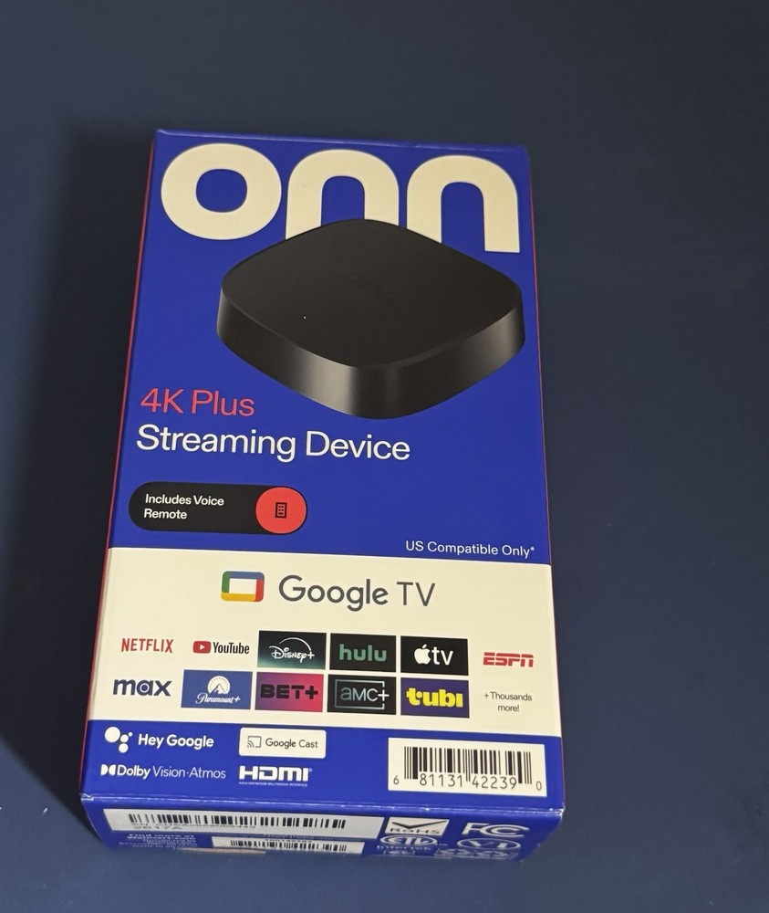 ONN 4K PLUS STREAMING BOX – GOOGLE TV – ULTRA FAST – 16GB Storage – 2 GB Ram