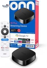 Onn 4K plus Streaming Device with Google TV – 16GB Storage, 2GB RAM, Wi-Fi 6, Do