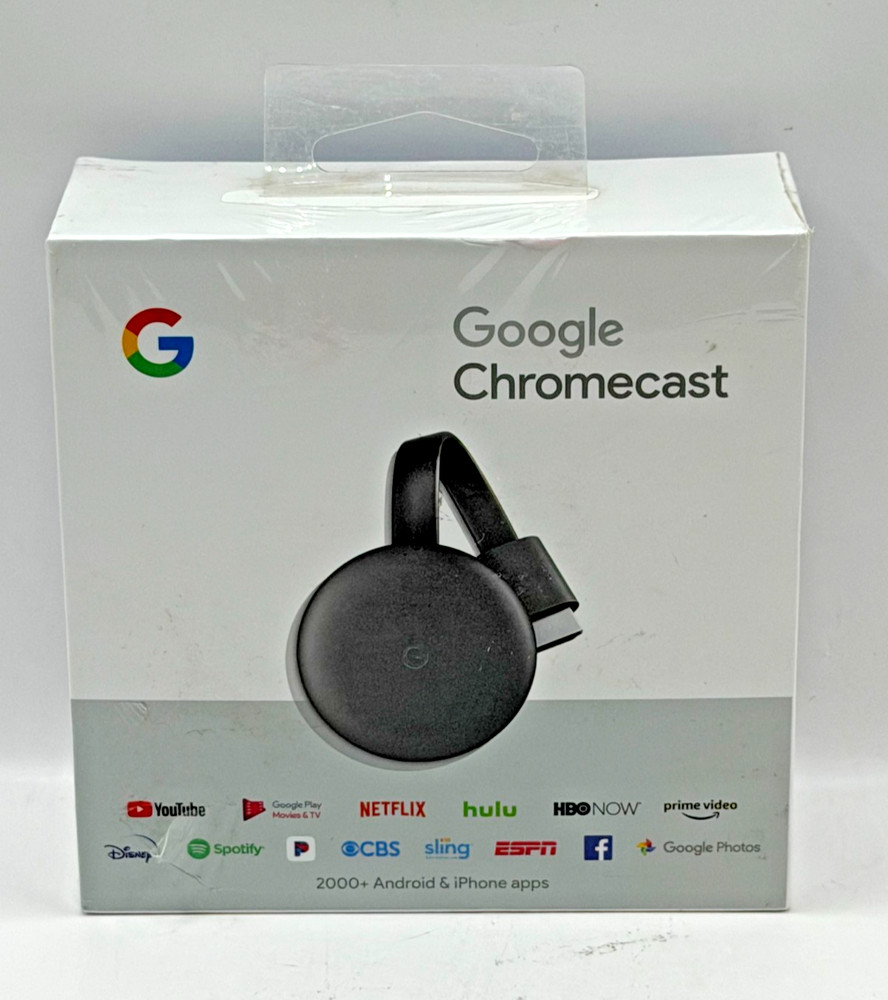GOOGLE Chromecast 3rd Gen Streaming Media Player GA00439-US, Charcoal – NEW