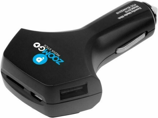 Zoomgo Wifi Media Stick & Car Charger + FREE 8 GB microSD card included