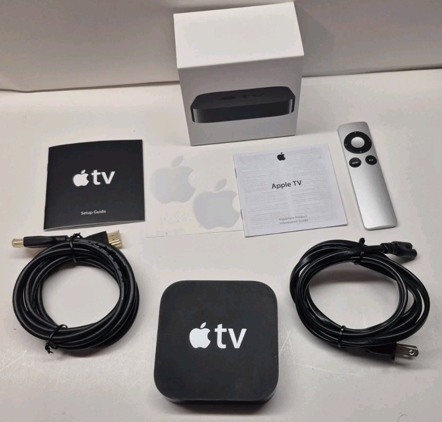 Apple TV 3rd Gen. Media Streamer – Black, Wi-Fi A1469 Complete Bundle Tested B1