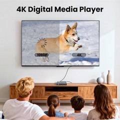 4K Digital Media Player with USB Drives/SD Cards Port, HDMI/AV Output, Digita…