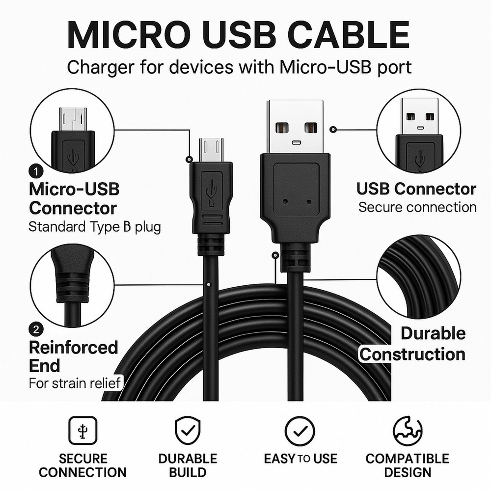 Micro USB Charger Cable Replacement for Roku Express Roku Streaming Stick Roku