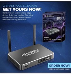 2026 vSeeBox Elite Ultra 8 Smart Media Box, 21+ apps, 4 Way Viewing, User DVR.