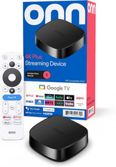 Onn 4K plus Streaming Device with Google TV – 16GB Storage, 2GB RAM, Wi-Fi 6, Do