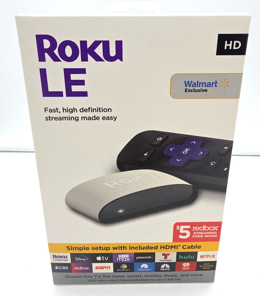 Roku LE HD Streaming Media Player with High Speed HDMI Cable & Simple Remote New