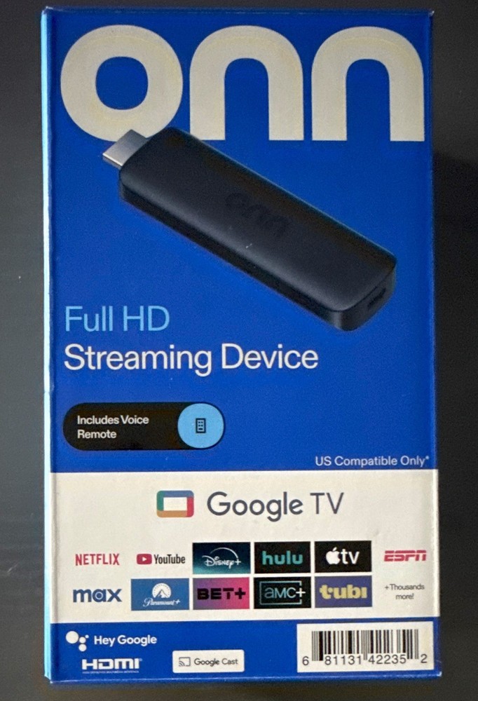 onn. Full HD 1080p Google TV Dongle 8GB HDMI Wi‑Fi Voice Remote Dolby
