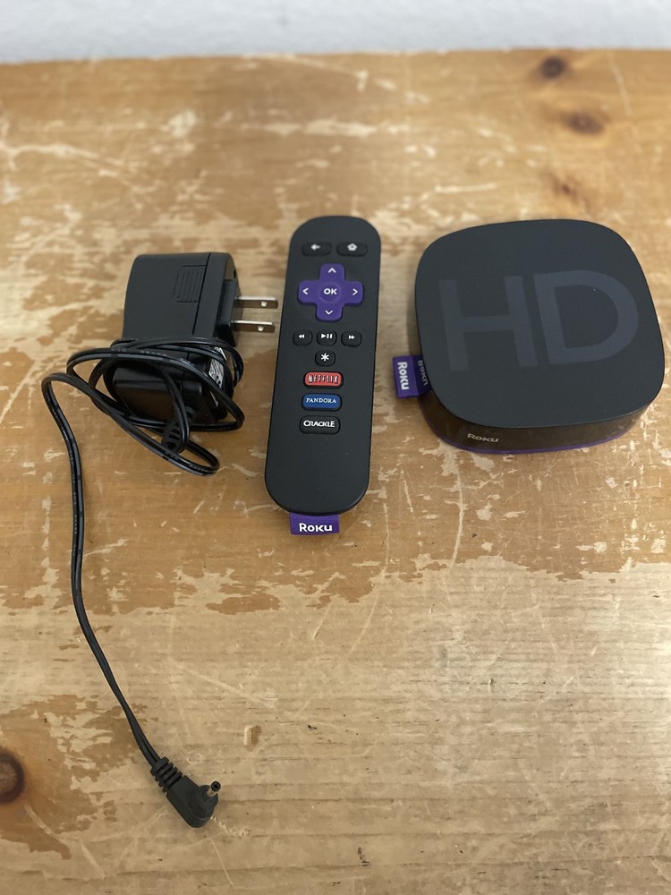 Roku 2500X Smart HD TV Media Streamer Box w/ Remote & Power Adapter – WORKS