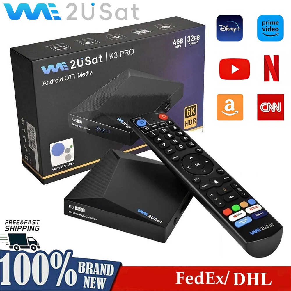 We2USat K3 PRO Android 10.0 TV Box, 6K Ultra HD Streaming Device Bluetooth 5.0