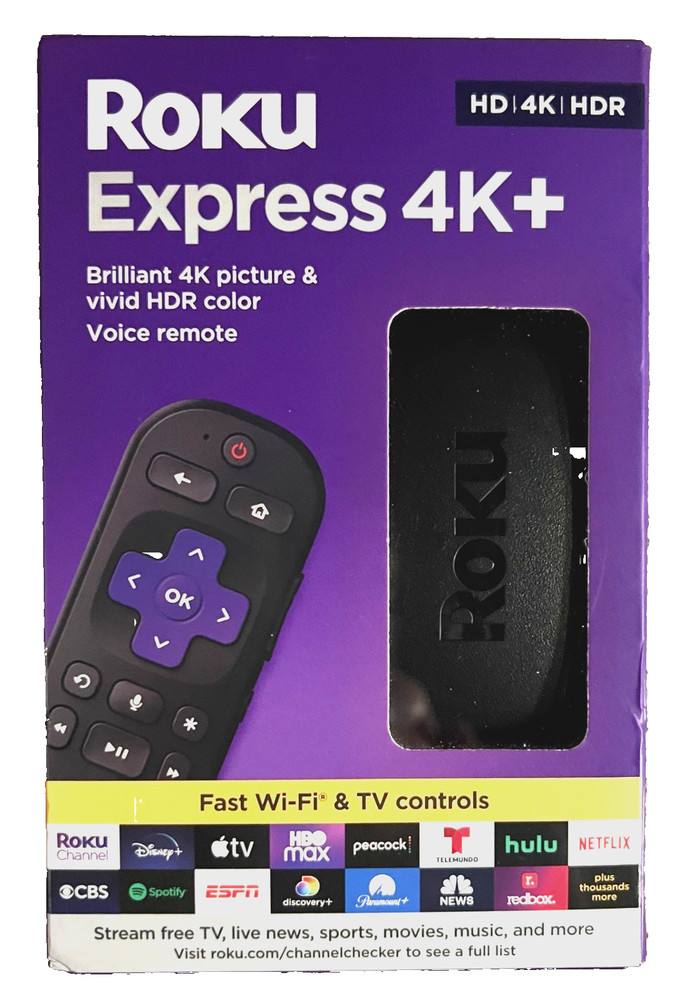 Roku Express 4K+ Streaming Player – 3941R (Black). NEW UNOPENED BOX