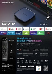 Formuler GTV, HDR10, DTS-HD, Dolby-HD, 4K WiFi, USB 3.0 Amazon Prime, Netflix
