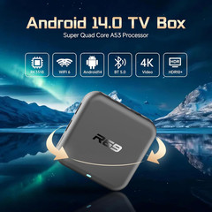 Android 14.0 TV Box, RK3518 Quad-Core, 2GB RAM, 16GB, 4K, Wi-Fi 6, uetooth 5.0