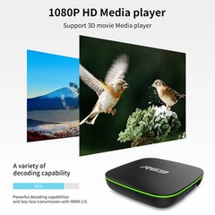 R69 1080P HD Smart TV BOX Android 4.4 Media Player with Remote Control, Quad Co