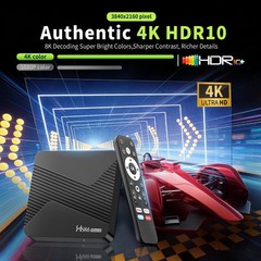 Android TV Box 4GB RAM 32GB ROM, 4K HDR Streaming, WiFi 6 & BT 5.0, Quad-Core